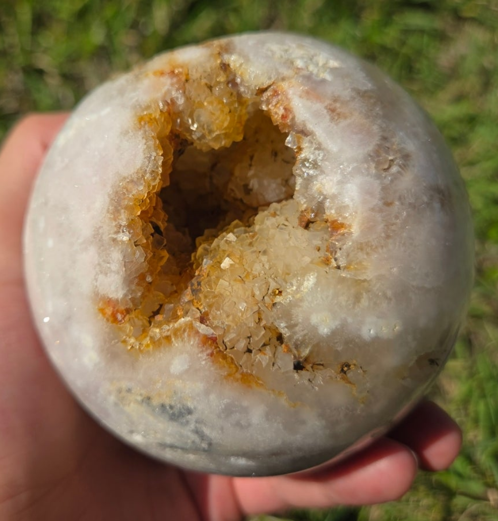 Pink Amethyst Sphere 4" 2.9 lb | Large Garden Orb |Cosmic Orb | Divine Calm & Heart Healing | Tico’s Crystal Garden