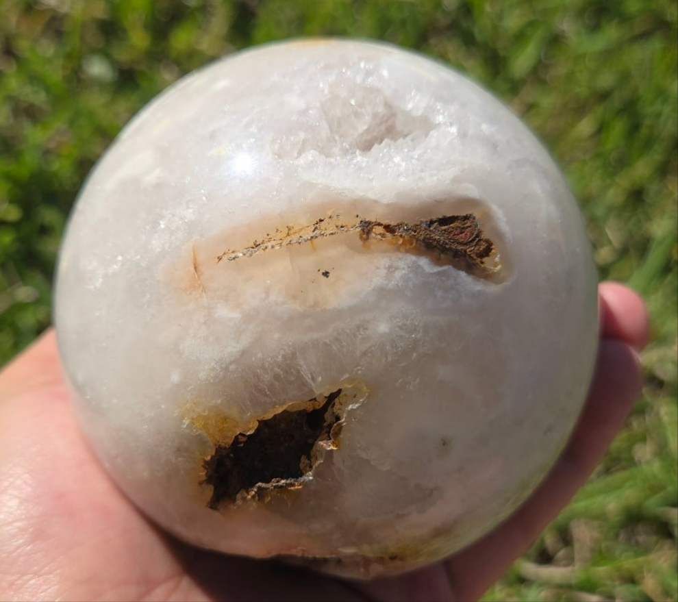 Pink Amethyst Sphere 4" 2.9 lb | Large Garden Orb |Cosmic Orb | Divine Calm & Heart Healing | Tico’s Crystal Garden