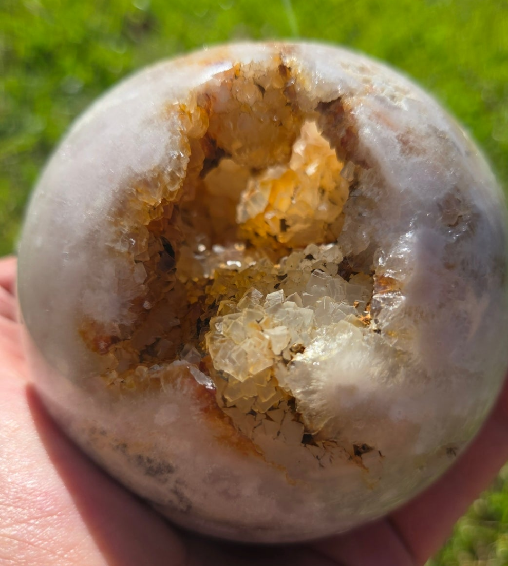 Pink Amethyst Sphere 4" 2.9 lb | Large Garden Orb |Cosmic Orb | Divine Calm & Heart Healing | Tico’s Crystal Garden