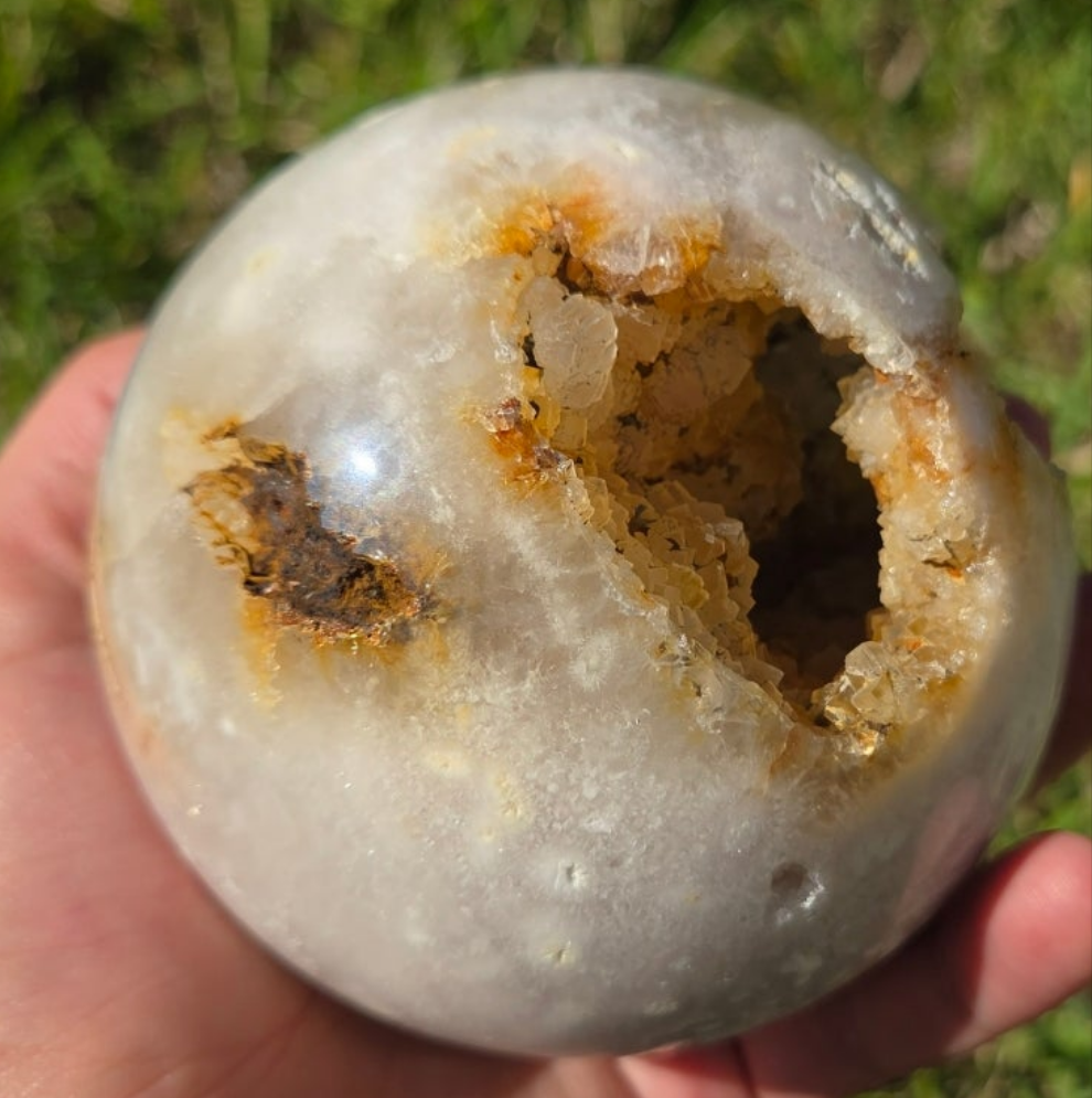 Pink Amethyst Sphere 4" 2.9 lb | Large Garden Orb |Cosmic Orb | Divine Calm & Heart Healing | Tico’s Crystal Garden