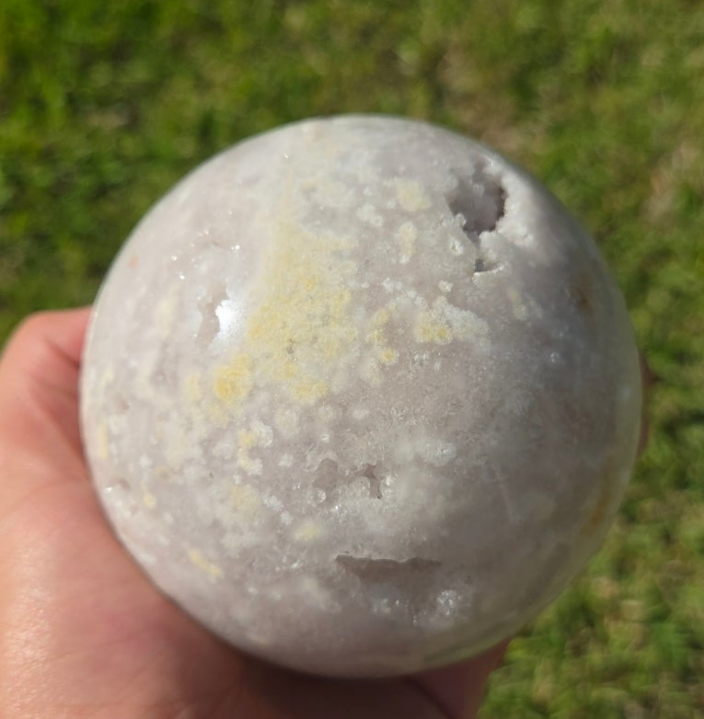 Pink Amethyst Sphere 4" 2.9 lb | Large Garden Orb |Cosmic Orb | Divine Calm & Heart Healing | Tico’s Crystal Garden